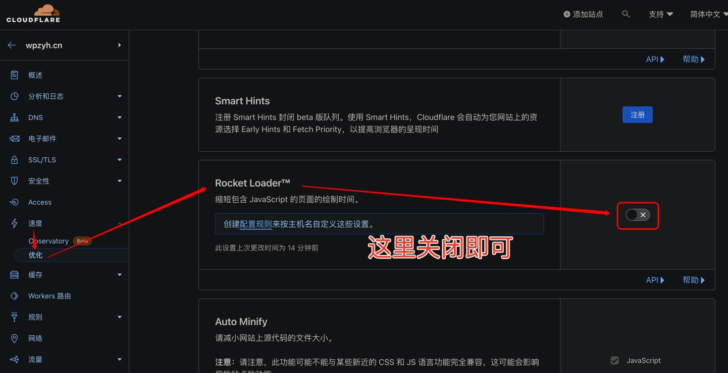 使用 Cloudflare CDN 以后网站动态效果不生效