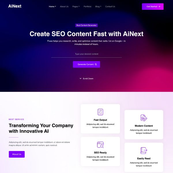 AiNext-AI机构AI公司网站模板WordPress主题插图2-WP资源海