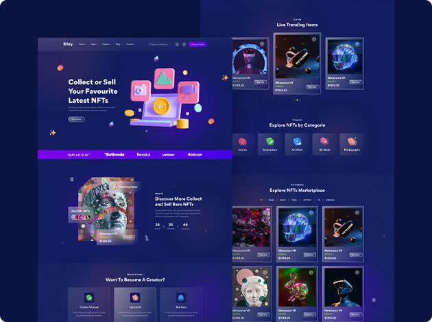 Genifty 炫酷风NFT市场/数字藏品HTML网站模板插图1-WP资源海 Genifty 炫酷风NFT市场/数字藏品HTML网站模板插图1-WP资源海