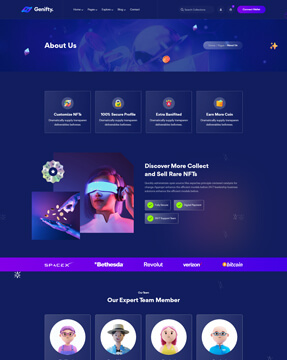 Genifty 炫酷风NFT市场/数字藏品HTML网站模板插图7-WP资源海 Genifty 炫酷风NFT市场/数字藏品HTML网站模板插图7-WP资源海