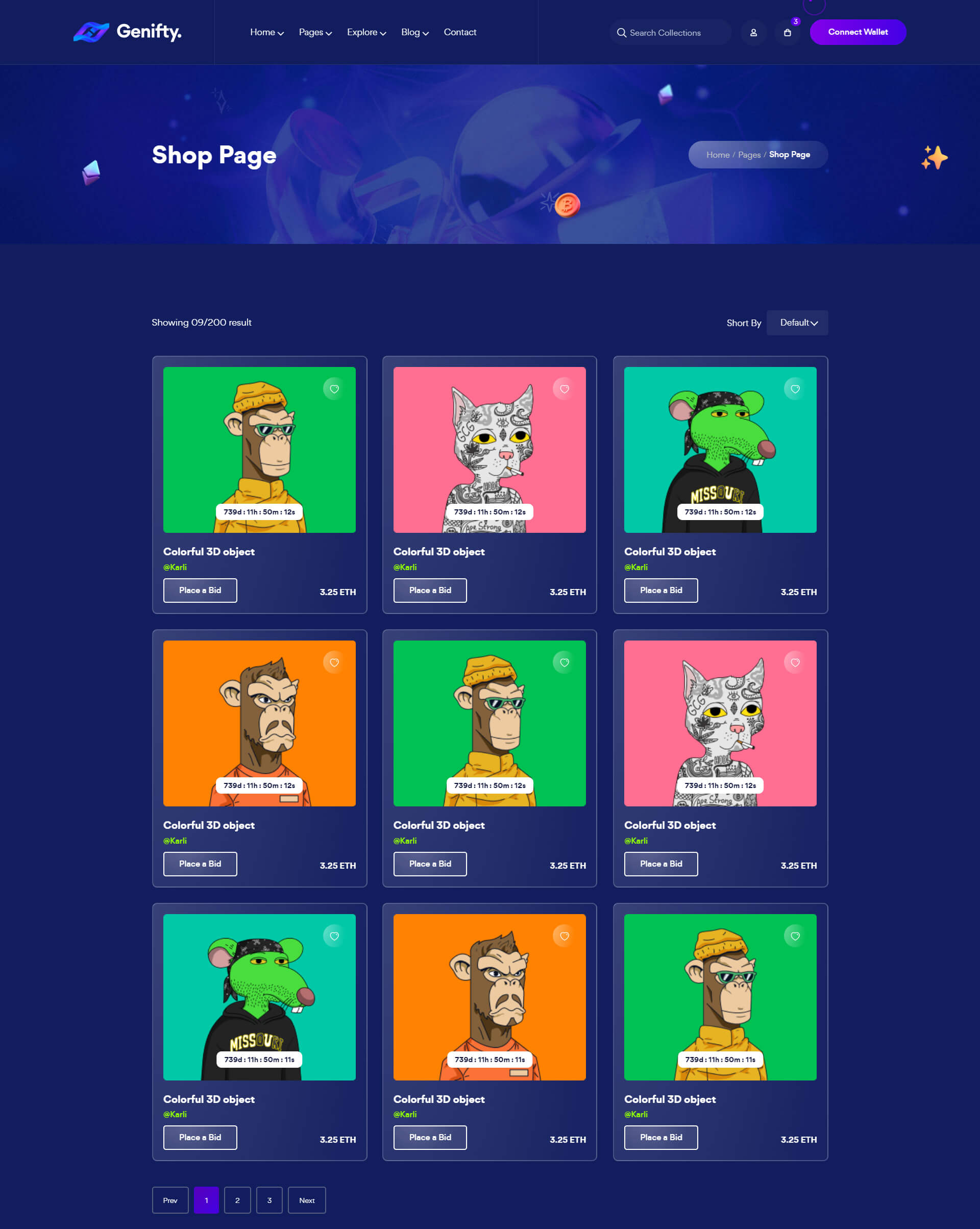 Genifty 炫酷风NFT市场/数字藏品HTML网站模板插图16-WP资源海 Genifty 炫酷风NFT市场/数字藏品HTML网站模板插图16-WP资源海