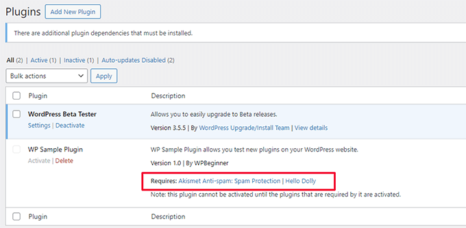 Required plugins to install Required plugins to install