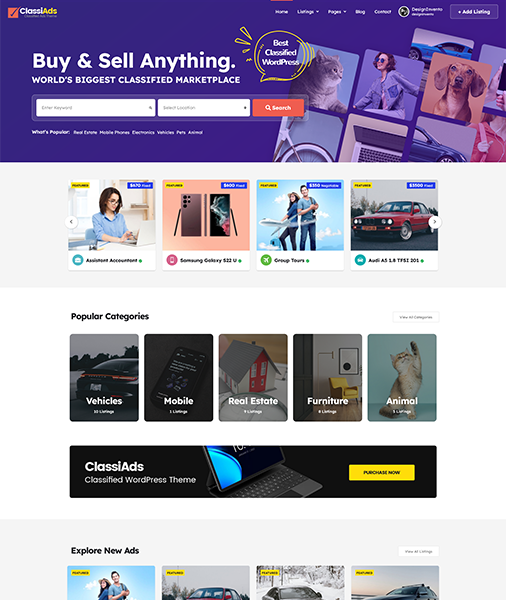 Classiads-广告与信息发布平台网站模板WordPress主题插图6-WP资源海 Classiads-广告与信息发布平台网站模板WordPress主题插图6-WP资源海