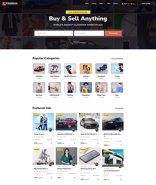 Classiads-广告与信息发布平台网站模板WordPress主题插图11-WP资源海 Classiads-广告与信息发布平台网站模板WordPress主题插图11-WP资源海