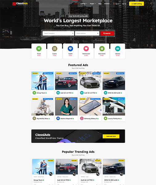 Classiads-广告与信息发布平台网站模板WordPress主题插图3-WP资源海 Classiads-广告与信息发布平台网站模板WordPress主题插图3-WP资源海