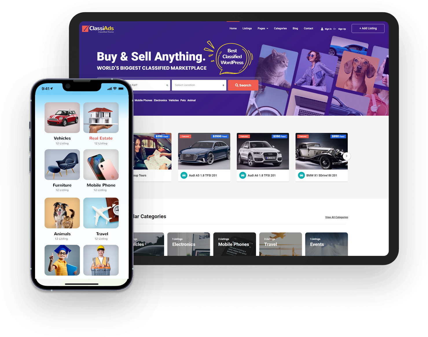 Classiads-广告与信息发布平台网站模板WordPress主题插图2-WP资源海 Classiads-广告与信息发布平台网站模板WordPress主题插图2-WP资源海