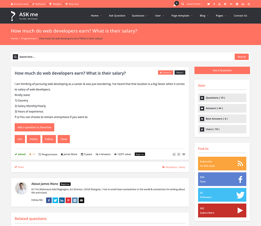 Ask Me-在线问答系统网站模板WordPress主题[更至v7.0.1]插图18-WP资源海