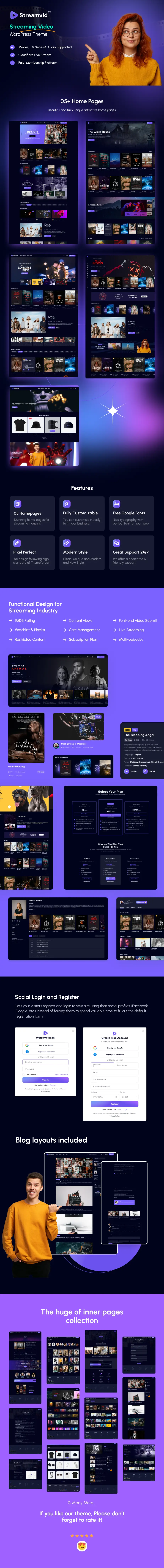 StreamVid-超炫酷电影视频网站模板WordPress主题插图2-WP资源海 StreamVid-超炫酷电影视频网站模板WordPress主题插图2-WP资源海
