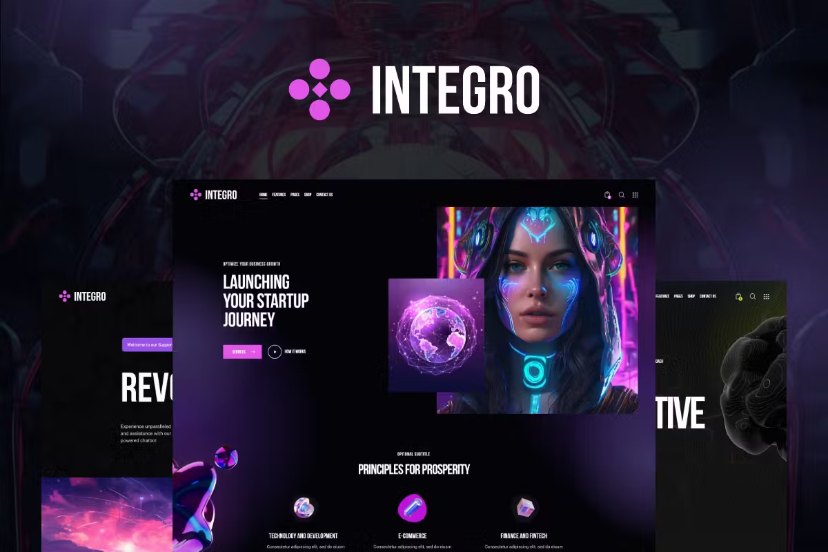Integro-设计绘画IT科技公司网站模板WordPress主题