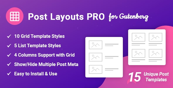 Post Layouts Pro-古腾堡文章列表布局扩展插件[更至v1.0.4]