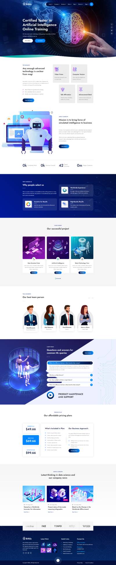 Bithlo：数据科学与人工智能网站HTML模板插图3-WP资源海