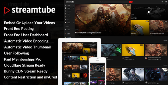 StreamTube视频流媒体WordPress主题