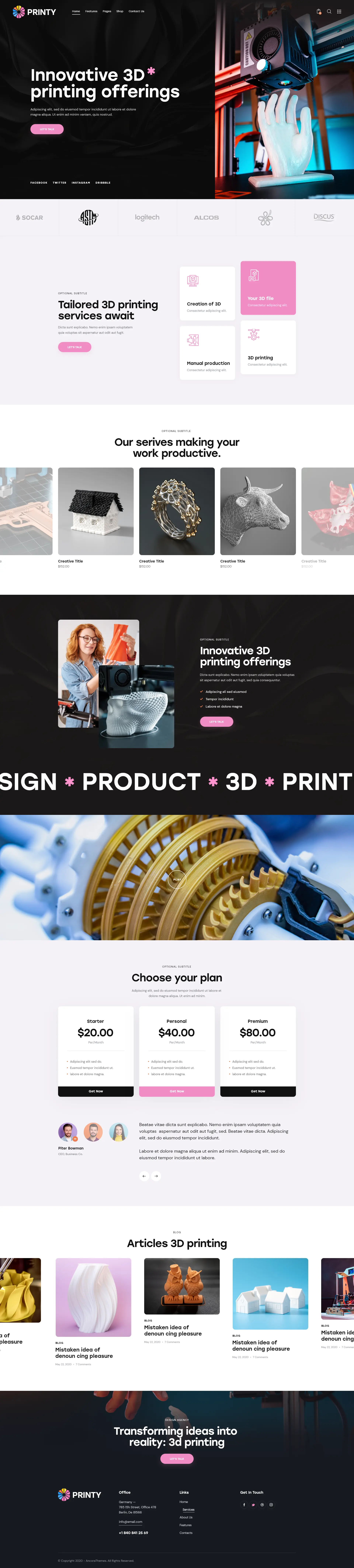 Printy-T恤印染印刷厂3D打印公司WordPress主题[更至v1.3]插图2-WP资源海