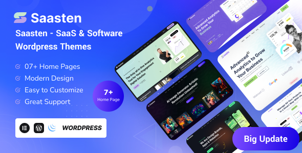 Saasten-SaaS软件服务网站模板WordPress主题