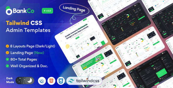 Bankco-财务金融银行支付系统后台HTML+Tailwind模板