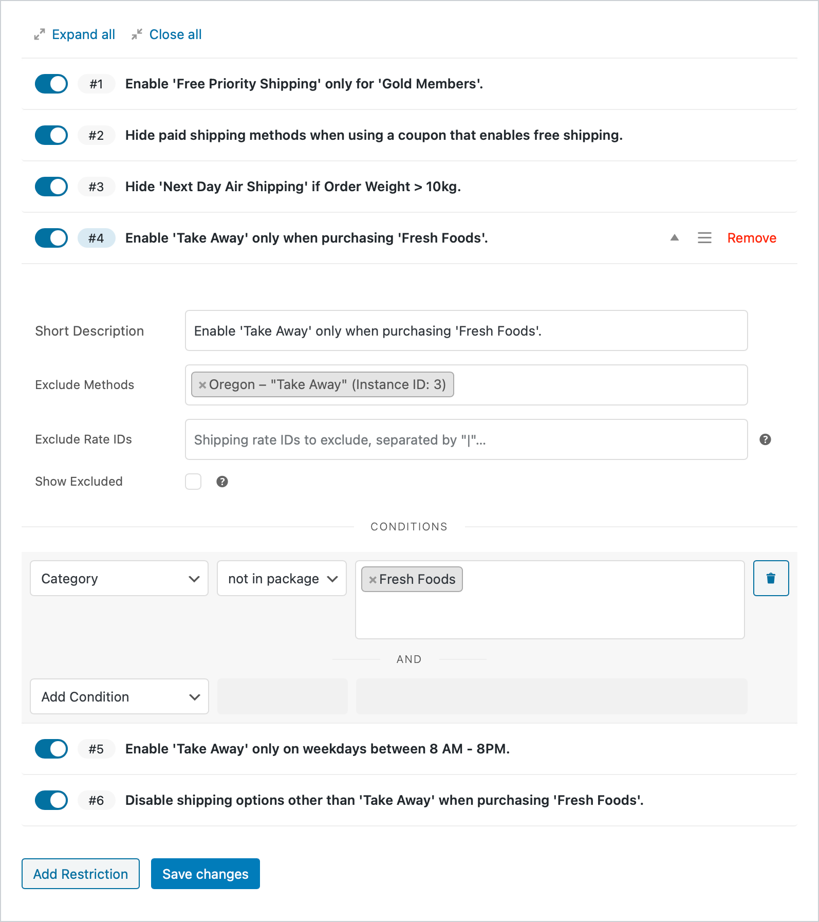 Conditional Shipping and Payments for WooCommerce 配送方式支付选项条件控制插件[更至v3.1.5]插图4-WP资源海