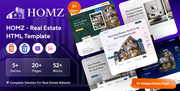 Homz-房地产网站房屋租赁交易平台HTML5模板