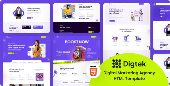 Digtek-数字市场营销/广告公司HTML5网站模板