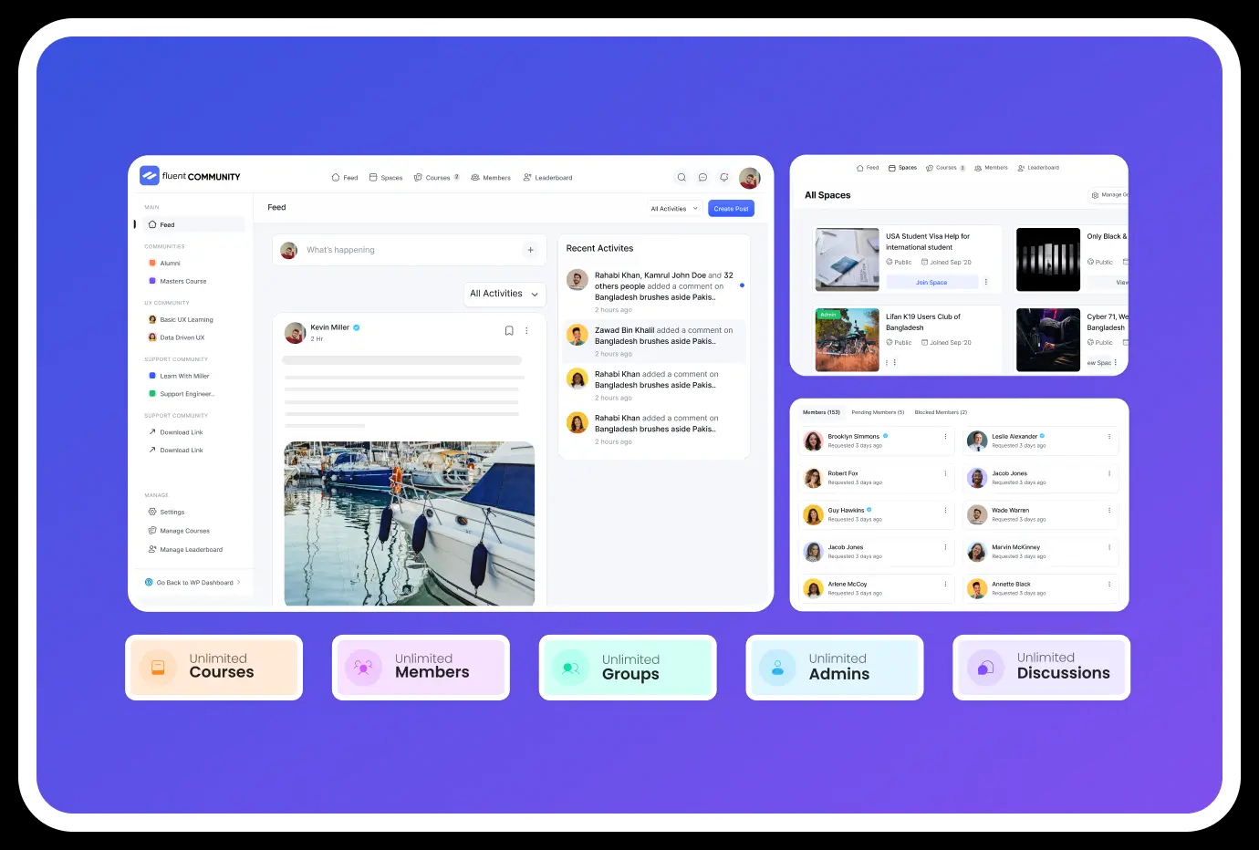 FluentCommunity Pro-轻量级社区论坛在线课程WordPress插件插图2-WP资源海 FluentCommunity Pro-轻量级社区论坛在线课程WordPress插件插图2-WP资源海
