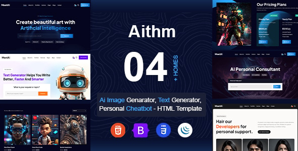 Aithm-超炫酷AI公司网站HTML5模板
