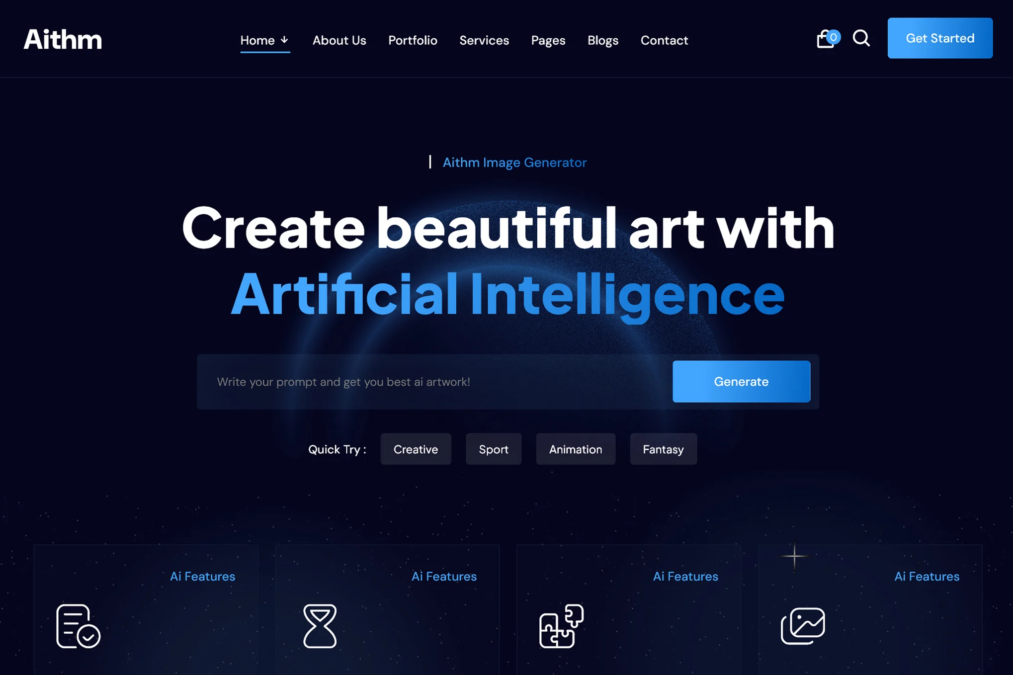Aithm-超炫酷AI公司网站HTML5模板插图7-WP资源海