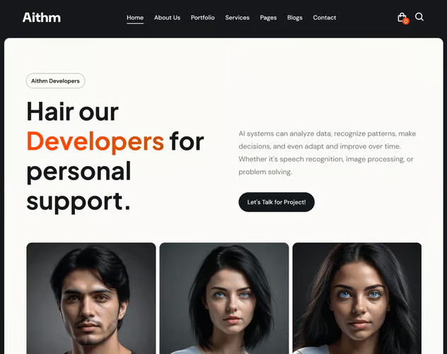 Aithm-超炫酷AI公司网站HTML5模板插图6-WP资源海