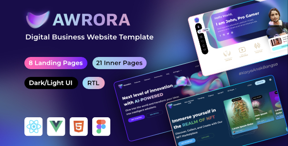 Awrora-AI区块链NFT网站前端模板|多框架适配插图-WP资源海 Awrora-AI区块链NFT网站前端模板|多框架适配插图-WP资源海