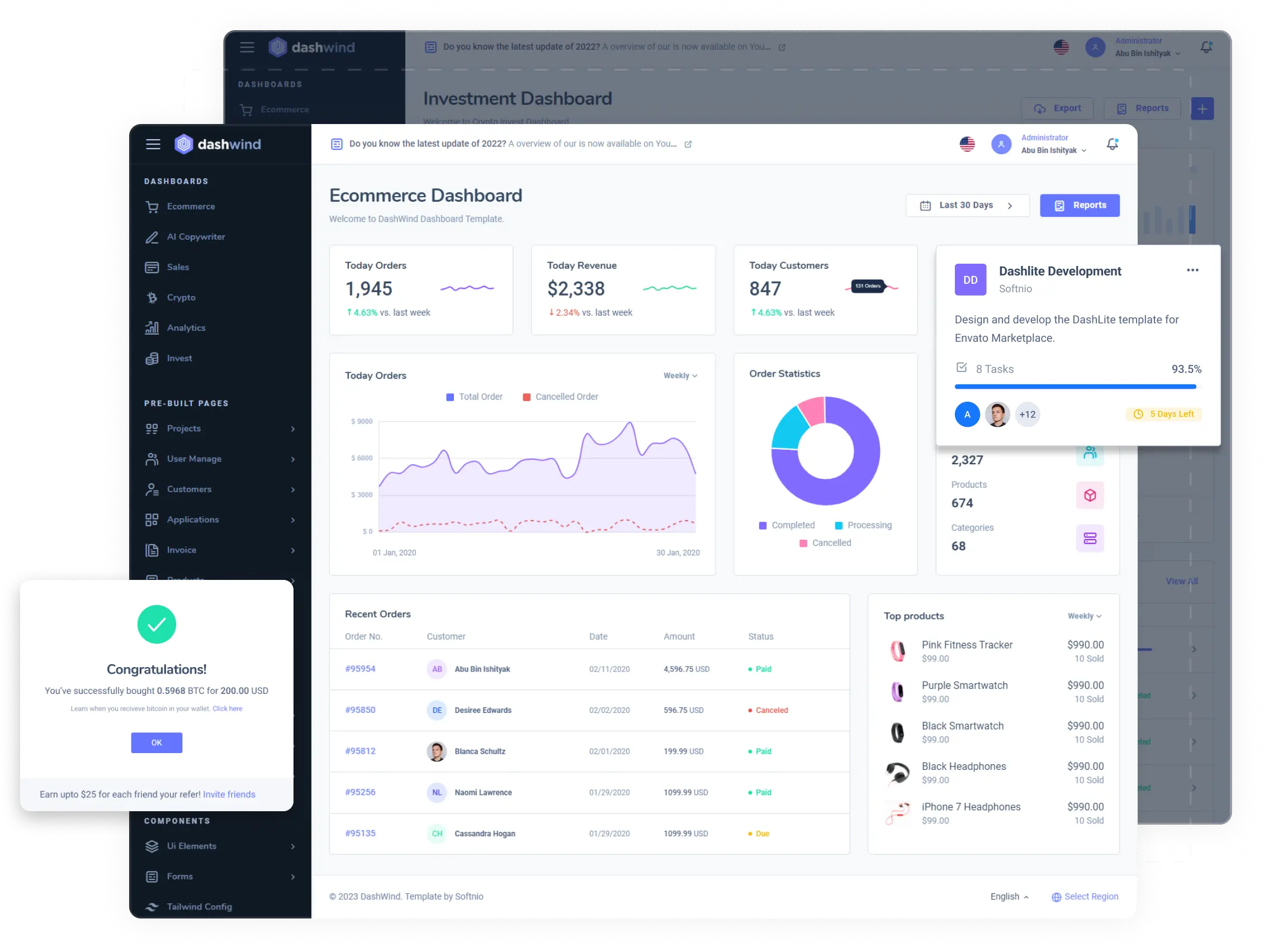 DashWind-超强多用途Tailwind CSS管理后台模板插图6-WP资源海 DashWind-超强多用途Tailwind CSS管理后台模板插图6-WP资源海