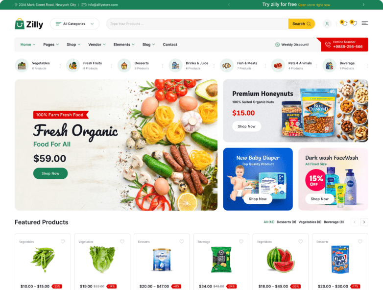 Zilly-生鲜超市果蔬食品电商WordPress主题插图3-WP资源海 Zilly-生鲜超市果蔬食品电商WordPress主题插图3-WP资源海