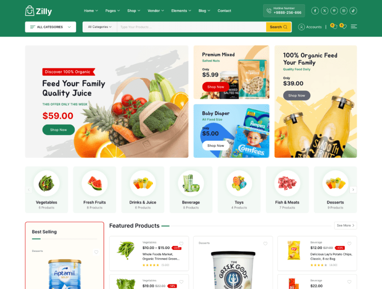 Zilly-生鲜超市果蔬食品电商WordPress主题插图6-WP资源海 Zilly-生鲜超市果蔬食品电商WordPress主题插图6-WP资源海