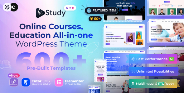 HiStudy-漂亮专业的教育网课WordPress主题