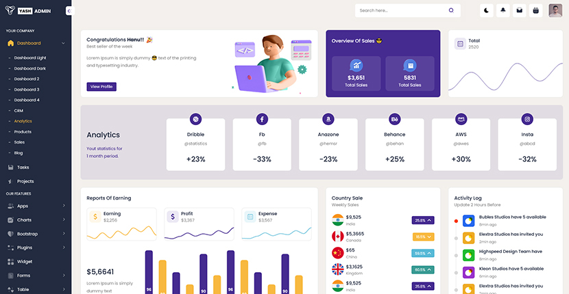 YashAdmin-专业漂亮的后台管理HTML5网站模板插图8-WP资源海 YashAdmin-专业漂亮的后台管理HTML5网站模板插图8-WP资源海