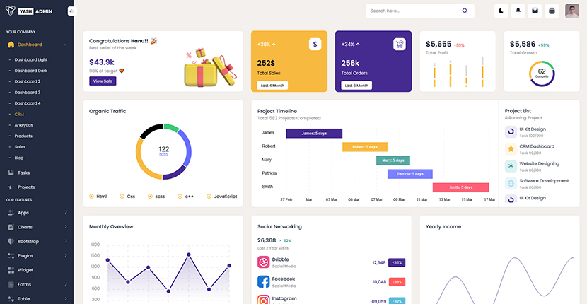 YashAdmin-专业漂亮的后台管理HTML5网站模板插图6-WP资源海 YashAdmin-专业漂亮的后台管理HTML5网站模板插图6-WP资源海
