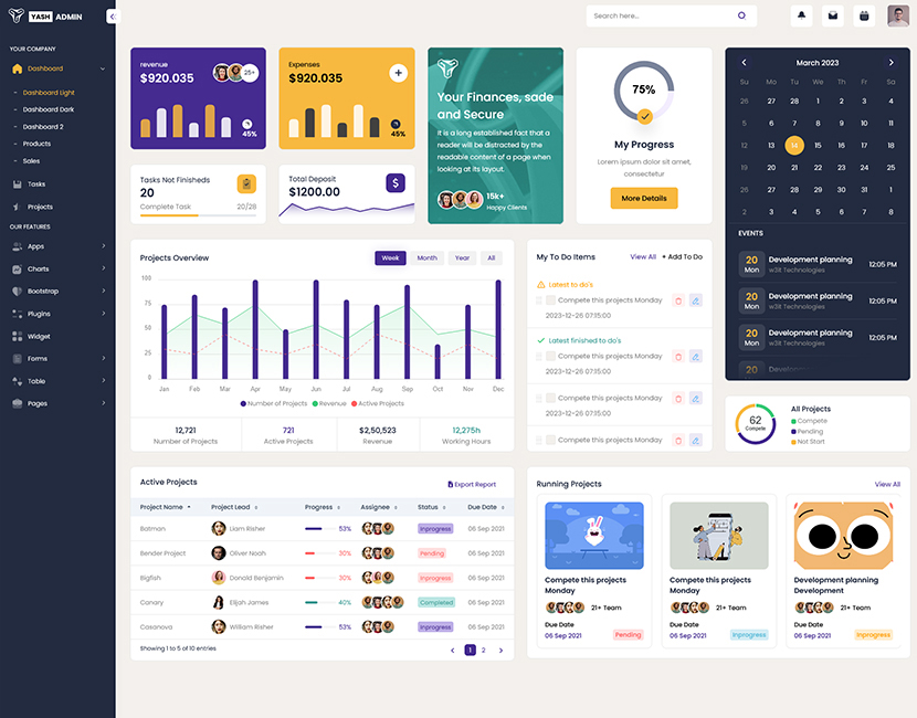 YashAdmin-专业漂亮的后台管理HTML5网站模板插图1-WP资源海 YashAdmin-专业漂亮的后台管理HTML5网站模板插图1-WP资源海