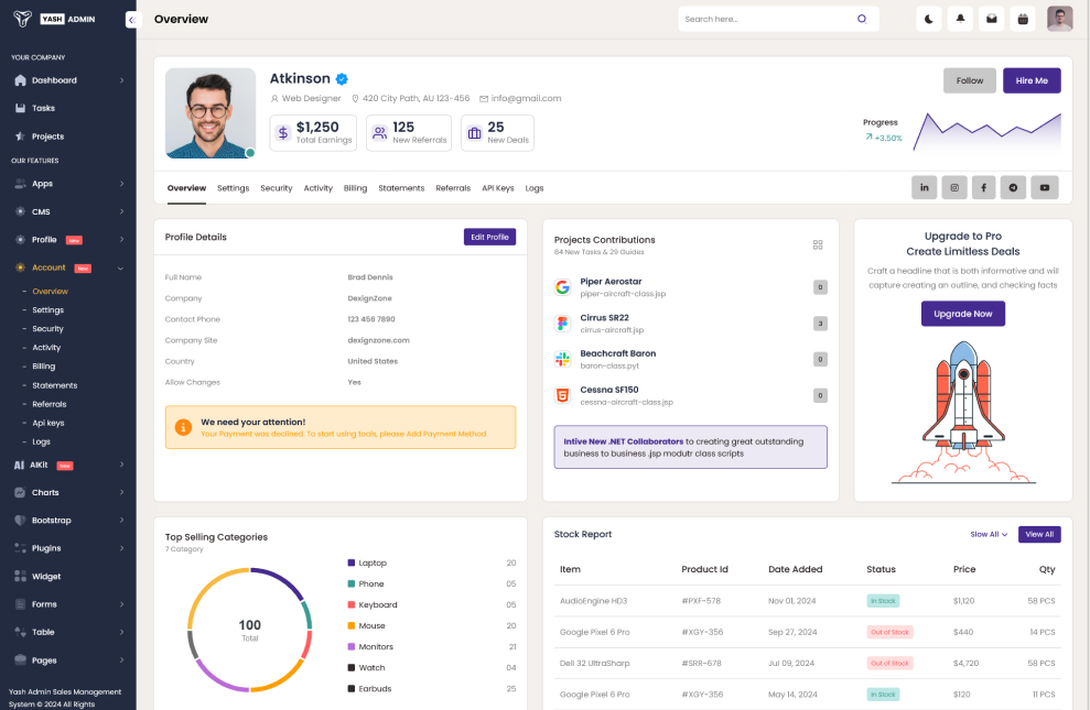 YashAdmin-专业漂亮的后台管理HTML5网站模板插图11-WP资源海
