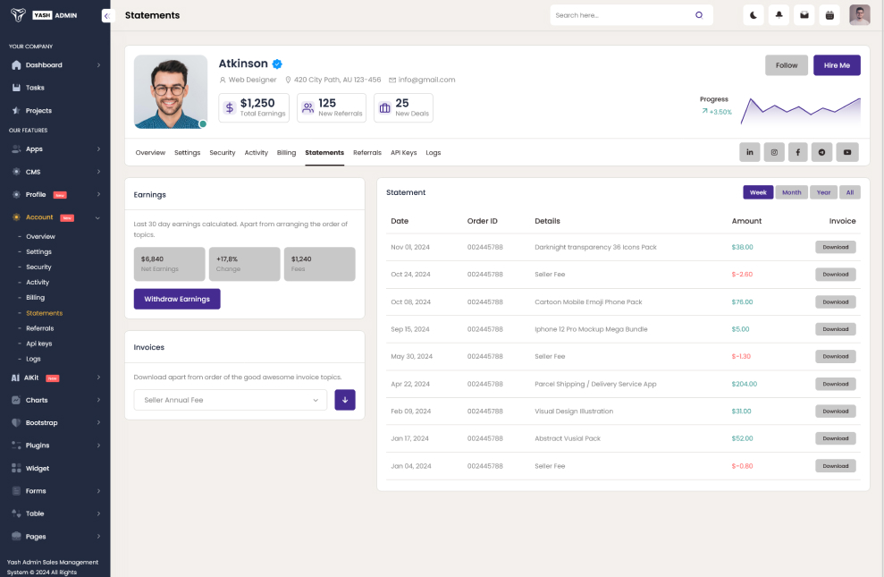 YashAdmin-专业漂亮的后台管理HTML5网站模板插图21-WP资源海