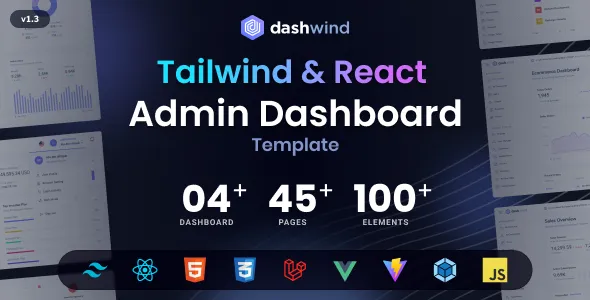 DashWind-超强多用途Tailwind CSS管理后台模板插图-WP资源海 DashWind-超强多用途Tailwind CSS管理后台模板插图-WP资源海