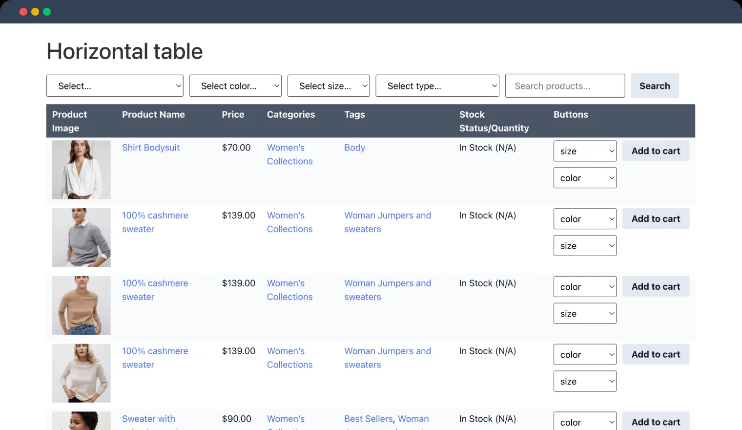 JetProductTables-多产品表格/商品对比筛选Woo插件插图7-WP资源海 JetProductTables-多产品表格/商品对比筛选Woo插件插图7-WP资源海