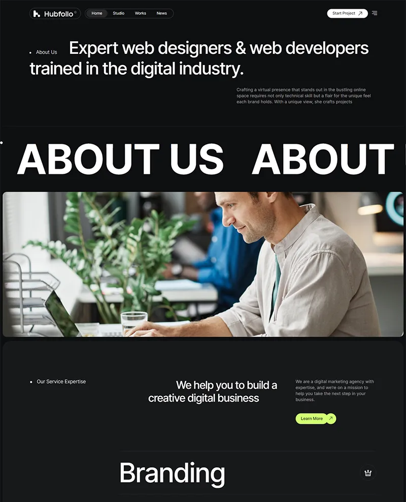 Hubfolio-数字机构设计公司HTML5网站模板插图11-WP资源海