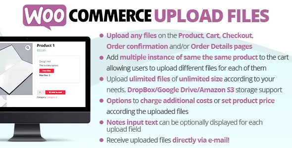 WooCommerce Upload Files-买家文件上传/产品定制插件