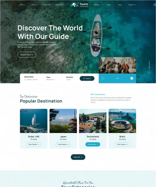 Tourm-超漂亮旅游行业网站模板WordPress主题插图2-WP资源海
