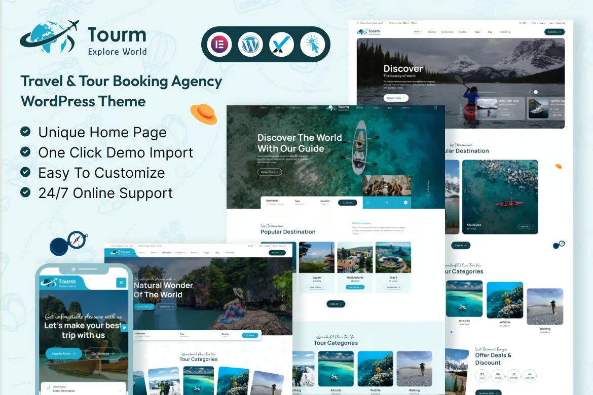 Tourm-超漂亮旅游行业网站模板WordPress主题插图1-WP资源海 Tourm-超漂亮旅游行业网站模板WordPress主题插图1-WP资源海