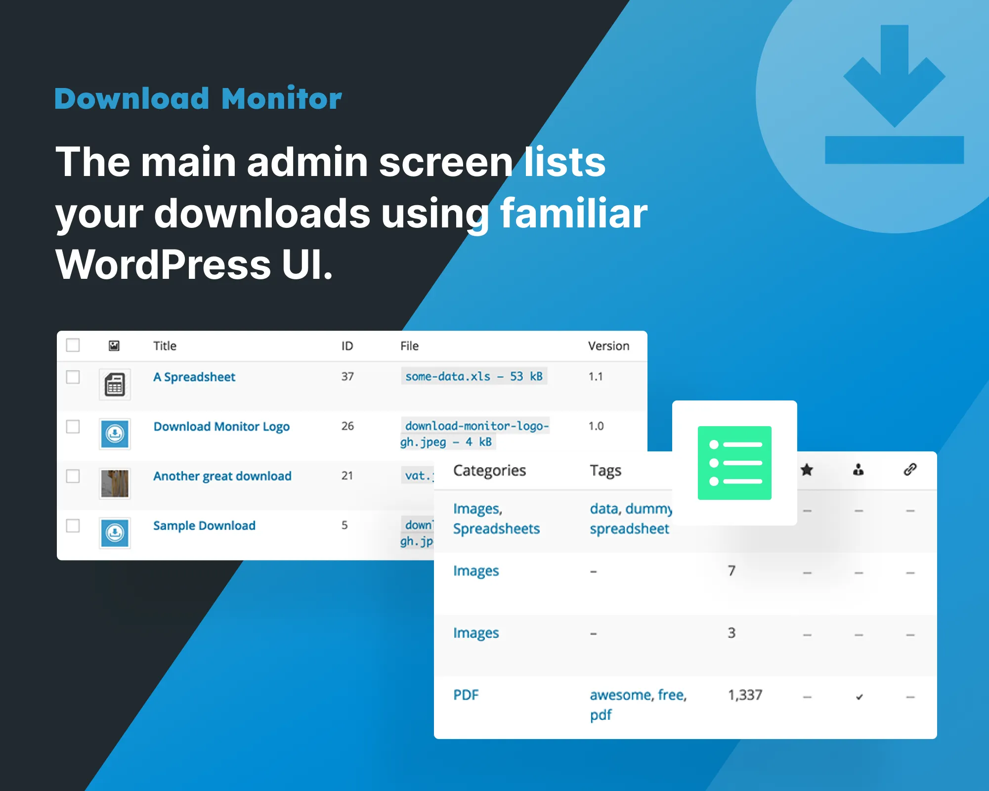 Download Monitor-下载监控/下载管理WordPress插件插图3-WP资源海 Download Monitor-下载监控/下载管理WordPress插件插图3-WP资源海