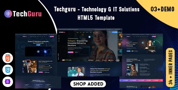Techguru-深色有点酷科技公司网站HTML5模板