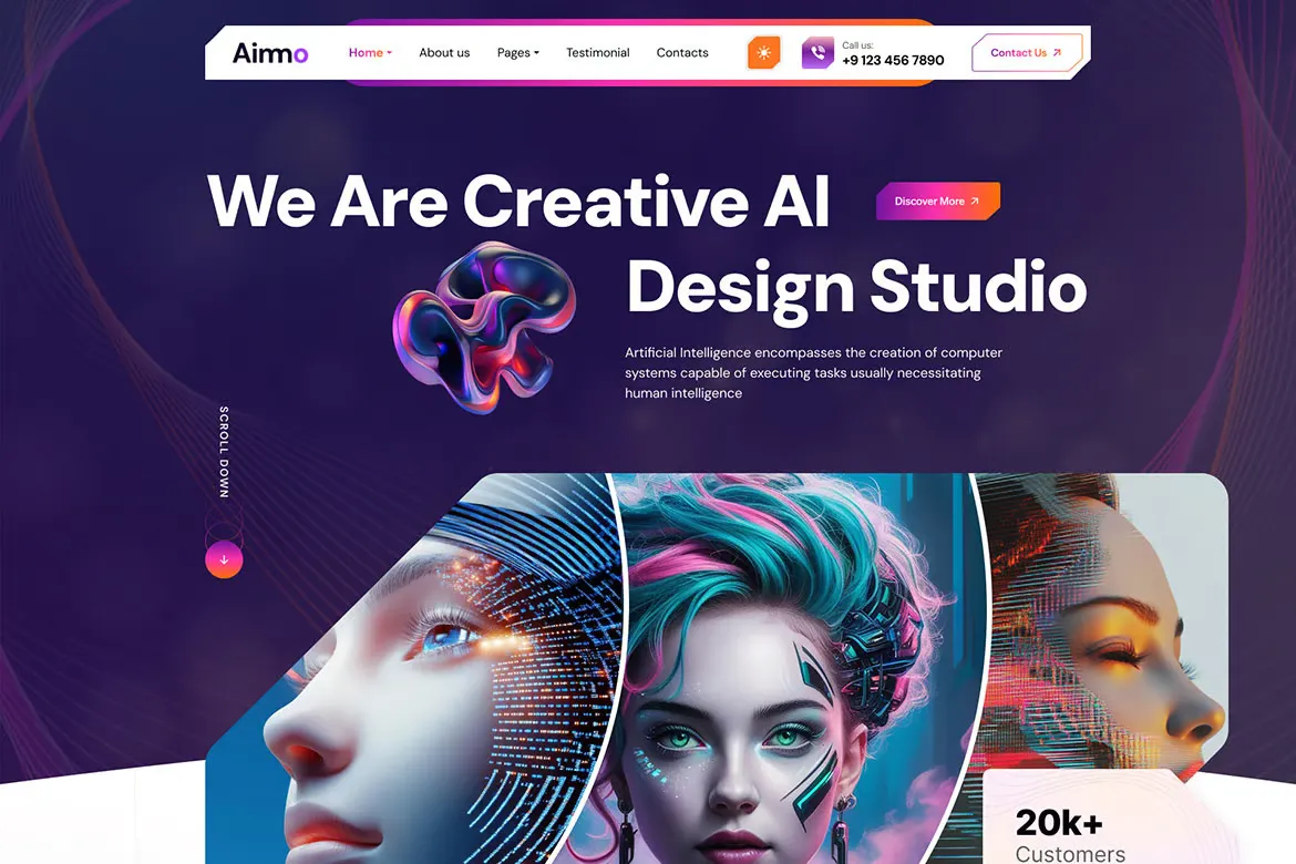 Aimo-多用途AI人工智能网站模板WordPress主题插图4-WP资源海 Aimo-多用途AI人工智能网站模板WordPress主题插图4-WP资源海