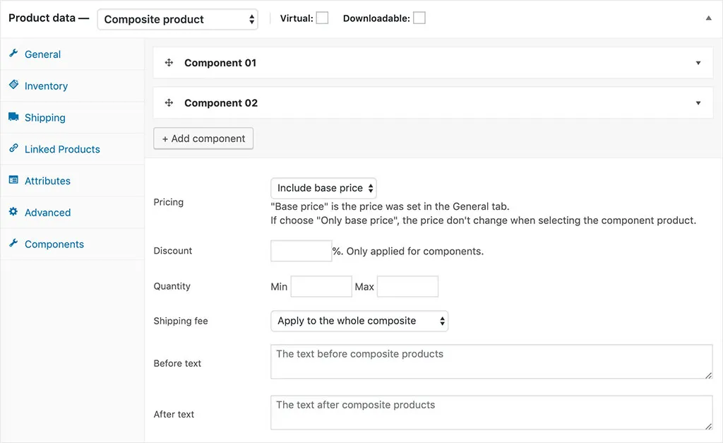 WPC Composite Products for WooCommerce 多产品捆绑/销售套餐插件插图3-WP资源海 WPC Composite Products for WooCommerce 多产品捆绑/销售套餐插件插图3-WP资源海