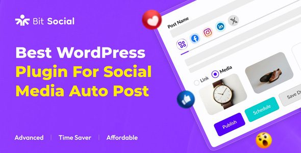 Bit Social Pro-社交媒体自动发步与分享WordPress插件