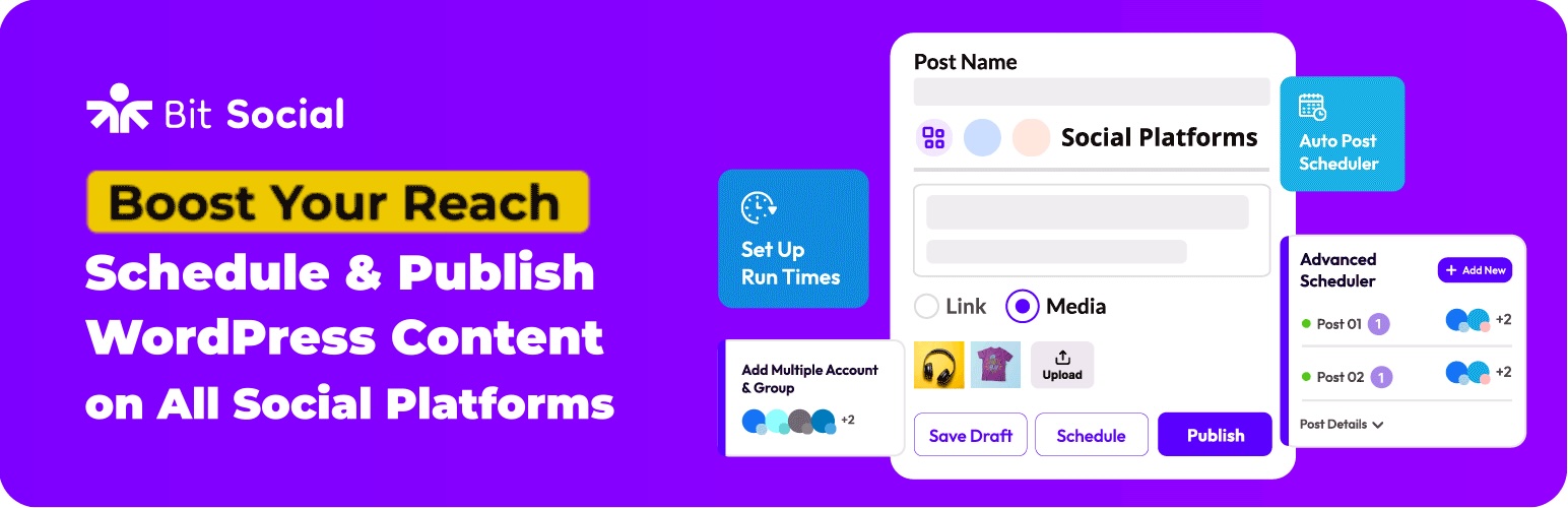 Bit Social Pro-社交媒体自动发步与分享WordPress插件插图1-WP资源海 Bit Social Pro-社交媒体自动发步与分享WordPress插件插图1-WP资源海
