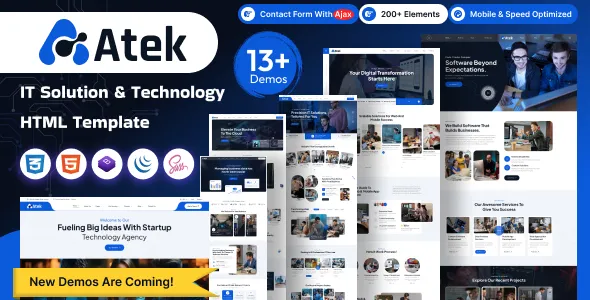 Atek-网络科技AI软件HTML5网站模板