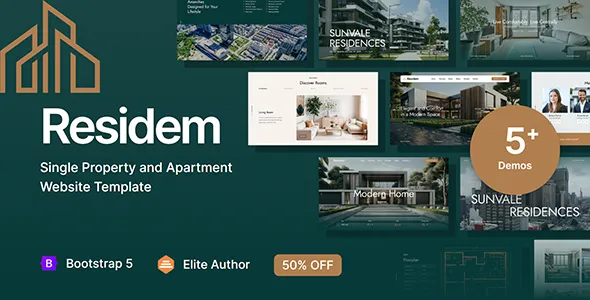Residem-房地产房屋中介楼盘销售HTML5网站模板